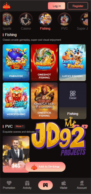 92 Star Game Main Dashboard