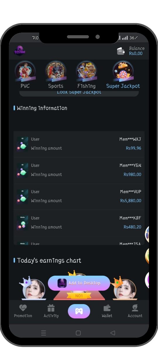 92strike earning chart