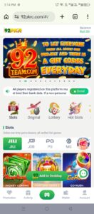 92 PKR Game prediction round interface with real cash rewards