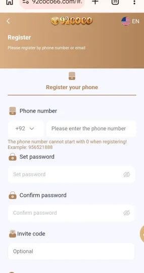 92 Coco Game sign up process for new users